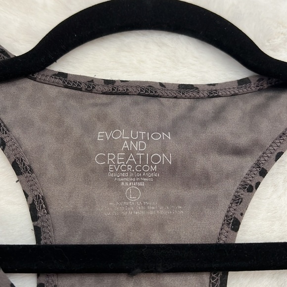 EVOLUTION and creation cropped tank racer back size L cheetah print - Picture 3 of 6